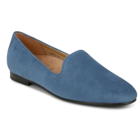 Vionic Womens Willa Comfort Loafer Flats Shoes Blue Suede Size 7 Walking Travel - Picture 1 of 11